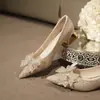 Nuevos Zapatos de Boda de Tacón Grueso 2025 para Novias, Zapatos de Cristal para Vestido de Novia Principal, Tacón Medio, Cómodos para Mujeres Embarazadas, Tacones Altos