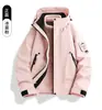 Jaqueta de inverno laranja 3 em 1 para homens e mulheres, com capuz, impermeável, com forro de fleece, jaqueta para montanhismo ao ar livre para pessoas petites