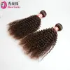Peruca Xuchang Atacado Europeu e Americano Cabelo Humano Real Castanho Cacheado Kinky Extensão de Cabelo Humano