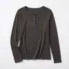 Outono e Inverno Nova Camisa Base de Lã com Gola Henley Feminina Botão Gola Redonda Slim Fit Malha Cor Sólida Manga Longa Top Roupa Feminina