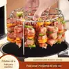 Espetos de aço inoxidável churrasqueira air fryer forno nova grelha de churrasco espetos redondos para pendurar cozinha novo