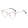 Óculos Jamie 808 Estilosos Gatinho Armação de Metal Vazada Sem Grau com Design Moderno de Emendas, Adequados para Lentes de Grau, Estilo Europeu e Americano, Óculos com Bloqueio de Luz Azul