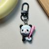 Chaveiro de Panda Pequeno Desenho Animado Chaveiro de Namorada Fofa Acessórios para Pendurar em Mochila de Estudante Acessórios de Bolsa Pequenas Joias Presente