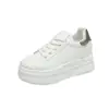 Zapatos Casuales Ligeros Cómodos y Elegantes para Primavera y Otoño 2026 Nuevos Zapatos Blancos de Plataforma con Plataforma Gruesa para Mujer Versátiles que Aumentan la Altura Tallas Pequeñas