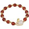 Pulsera Conejo de Jade Estilo Chino para Mujer Diseño Nicho ins de Alto Valor Pulsera de Estudiante Novia Regalo de Cumpleaños Antiguo