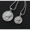 Estudiante Estilista de Peluquería Estilo Palacio Cabeza de Reina Tarjeta Redonda Moneda Conmemorativa Colgante Collar de Cadena de Lana de Acero de Titanio para Hombres y Mujeres Clavícula