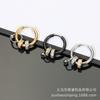 Pendientes de moda Hip-hop para hombre y mujer, banda de acero de titanio, taladro, pendientes de lujo ligero, transfronterizos europeos y americanos AliExpress, retención de color