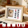 Suporte de Exibição de Porta-Retrato Memorial para Gatos e Cachorros com Patas, Pegadas de Mãos, Pegadas de Pés, Almofada de Tinta para Pegadas Suporte de Exibição para Pets