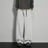 Pantalones deportivos de pierna recta con bloques de color, peso pesado y caída suave, personalizados para hombres y mujeres, nuevo estilo de otoño, pantalones deportivos casuales de punto morado holgados