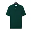 Camiseta masculina de manga curta de verão, camisa polo refrescante de seda gelada, gola com meio botão respirável, top casual de negócios masculino, atacado