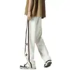 Pantalones de rayas para hombre primavera y otoño retro japonés moda de alta calle americana marca draping pierna ancha rectos hasta el suelo casual deportivos