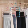 Perchero multifuncional de cinco niveles para pantalones con pinzas, colgador multicapa para armario, perchero para almacenamiento de pantalones, herramienta de almacenamiento de ropa para el hogar