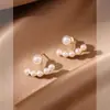 Um Par de Brincos de Pérola Novo Fashionável Brincos com Pino de Prata 925 Brincos Simples Elegantes Estilo Coreano para Mulheres Celebridade da Internet