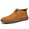 2025 Sapatos de Skate de Cano Médio em Couro Aveludado Botas Martins Zhongbang Sapatos Casuais de Couro Vintage Masculinos Sapatos da Moda com Solado Grosso