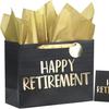 Bolsa de Regalo Grande para Jubilación Wrapaholic de 13 pulgadas con Tarjeta y Papel de Seda