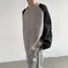Suéter de outono e inverno com caimento solto, color block e mangas raglan, novo estilo masculino, peso pesado, caimento relaxado, suéter de tricô solto estilo coreano, marca da moda