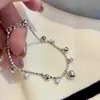 Explosões de Verão Design de Nicho Prata de Lei S925 Doce Inteligente Amor Pulseira com Franjas Estilo de Luxo Leve Feminino Pulseira com Textura