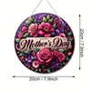 Placa de Madeira para o Dia das Mães Transfronteiriça Mural Floral Artesanato Placa de Porta Decoração de Presente para o Dia das Mães Pingente