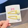 Presilha de Cabelo Doce Meia-Lua Fofa Japonesa Estilo Macaron com Bolinhas Presilha BB Franja Lateral Acessório de Cabelo Doce