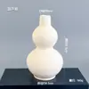 Vaso de Cerâmica em Branco Jingdezhen Formato de Cuia Vaso de Ameixeira Pote de Jade Vaso Redondo de Primavera Vaso Ornamental Decoração Simples Moderna Ornamento Liso