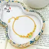 El mismo estilo que el brazalete de calabaza hueca de tres cuentas de esmalte de arena dorada antigua de la tienda de oro, nuevo estilo chino "Mil Millas de Ríos y Montañas" brazalete de calabaza