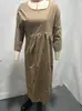 2025 nuevo vestido casual de algodón y lino para mujer, color sólido, con bolsillo, comercio exterior transfronterizo, Amazon