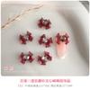 Joyería para uñas con forma de corazón de dragón y lazo, resina esmerilada con hielo, diamante estéreo rosa, accesorios para uñas