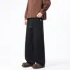 Calças esportivas largas masculinas para outono/inverno, calças casuais da moda estilo americano, tamanhos grandes, corte solto, calças retas que afinam