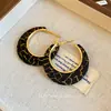 Pendientes de Aro Lisos Estampado de Leopardo Cuero Maillard Retro de Nicho de Gama Alta Diseño de Pendientes Grandes Exagerados Únicos