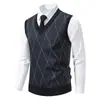 Chaleco de Punto sin Mangas Ropa Interior para Hombre Otoño e Invierno Cálido Delgado Chaleco de Punto Chaqueta para Hombre M63-P22