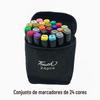 Estojo de canetas marcadoras de toque de dupla ponta de fábrica, caneta marcadora à base de óleo, caneta de arte para estudantes, caneta de pintura, material de escritório atacado