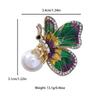 Lindo broche de borboleta de pérola colorida esmaltado cravejado de diamante corsage requintado versátil pin de lapela para terno cheongsam pin de lapela atacado