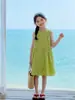 Vestido súper popular para niñas 2026, vestido de verano súper elegante y hermoso para niñas, con bolsillos grandes, vestido de algodón para niños
