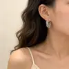 Pendientes de Aro de Metal Plateado Ins Estilo Coreano, Estilo Dulce Fresco Minimalista, Pendientes de Diseño Único para Mujer