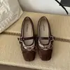 Sapatos baixos elegantes estilo francês para mulheres, novo modelo 2026, sapatos Mary Jane estilo fada com laço, sapatilhas flat