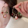 Pendientes de árbol de Navidad con estrella de circonita rosa plateada, pendientes dulces de alta gama, pendientes de lujo con luz navideña transfronteriza europea y americana