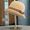 Sombrero de Pescador de Felpa de Pelo de Conejo para Mujer, Estilo Coreano Versátil de Alta Gama para Otoño e Invierno, Sombrero de Cubo para Circunferencia de Cabeza Grande, Sombrero de Cubo de Invierno