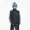 Sudadera con cuello alto y estampado retro americano para hombre y mujer, chaqueta cárdigan estilo deportivo de cuatro rayas holgada casual para principios de otoño