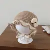 Gorro de Bebé Estilo Otoño e Invierno Princesa Súper Lindo Gato Niña Cálido de Lana con Lazo Protección para los Oídos para Bebés Niñas