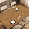 Mantel de mesa impermeable y a prueba de aceite, no lavable, resistente al calor, protector de mesa aislado, mantel rectangular de cuero de alta gama para mesa de café