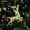 Decoraciones de Navidad, adornos dorados para árbol de Navidad, copos de nieve creativos, zapatos de cristal, colgantes de renos, accesorios galvanizados, colgantes