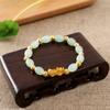 Pulsera valiente personalizada de cuentas de venta caliente transfronteriza, pulsera valiente de oro duro 3D, pulsera de cuentas de imitación de jade Hetian