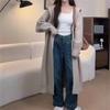 Otoño e Invierno Nuevo Cárdigan Suéter con Capucha para Mujer Largo Medio Estilo Lazy de Alto Nivel Manga Murciélago Abrigo Tejido Abrigo Engrosado