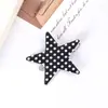 5cm Nuevo Clip Decorativo para el Cabello de Estrella de Cinco Puntas con Estampado de Puntos Blancos y Negros Accesorios DIY Accesorios para el Cabello Estilo Coreano Lindo Juguetón