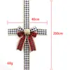 Decoração de Festa para Interior e Exterior Suprimentos de Natal Laço de Algodão Recheado Estrutura de Algodão Recheado Laço com Borda Dourada Decoração Pendente