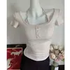 Camiseta de Manga Corta con Tirantes Halter Falsa de Dos Piezas para Mujer 2026 Nuevo Almohadilla de Sujetador Incorporada Corte Ajustado Cintura Ceñida Favorecedor Top Interior