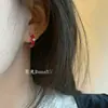 Pendientes Mini Rojos con Circonita Incrustada Súper Fáciles de Usar Diseño de Nicho Pendientes Retro Versátiles