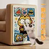 Rascador de gato de fieltro de dibujos animados, duradero y que no suelta pelusa, pegatina de pared autoadhesiva, protector de sofá antiarañazos para gatos, juguete de alfombrilla rascadora para gatos