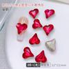 Arte de Uñas Cristal Corazón de Durazno Torcido Diamante Fondo Puntiagudo Joyería Grande y Pequeña Celebridad de Internet Caliente Corazón Super Flash Uñas Diamante Corazón Torcido Venta al por Mayor