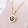 Colar de celebridades populares da Internet Douyin, joias populares, corrente de clavícula feminina, colar de ouro rosa 18k, pingente de aço de titânio para mulheres